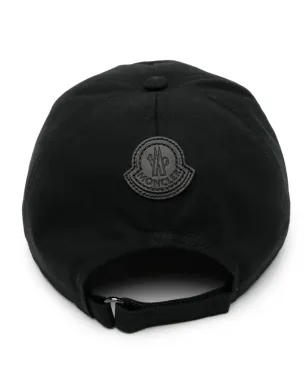 Moncler フロックロゴ入り コットン ベースボールキャップ - ブラック - サムネイル2