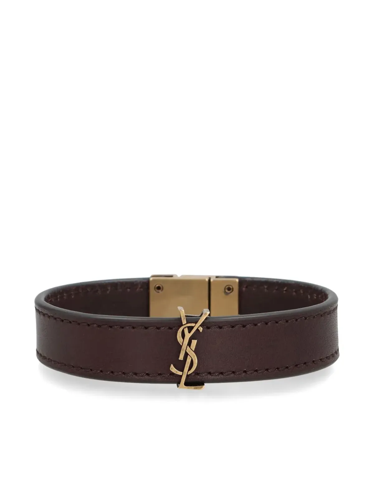 Saint Laurent ロゴプレート レザー ブレスレット - 画像1