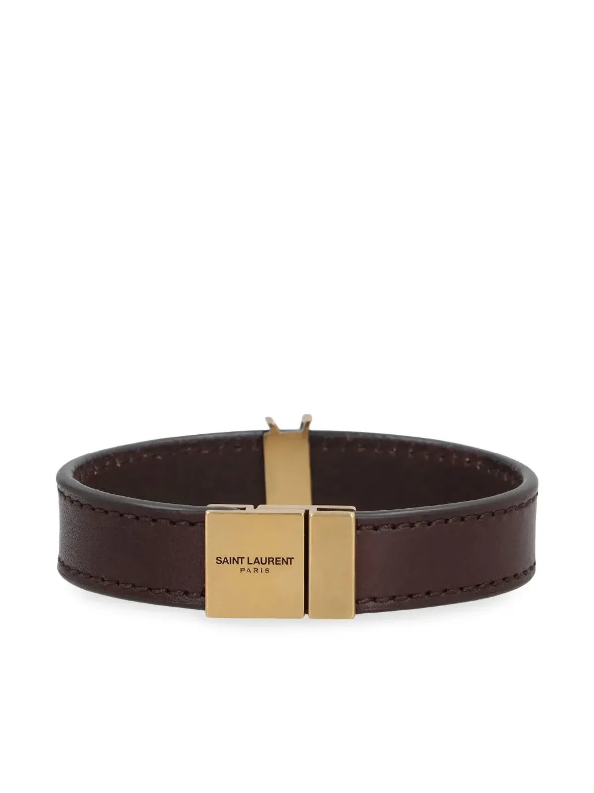 Saint Laurent ロゴプレート レザー ブレスレット - 画像2