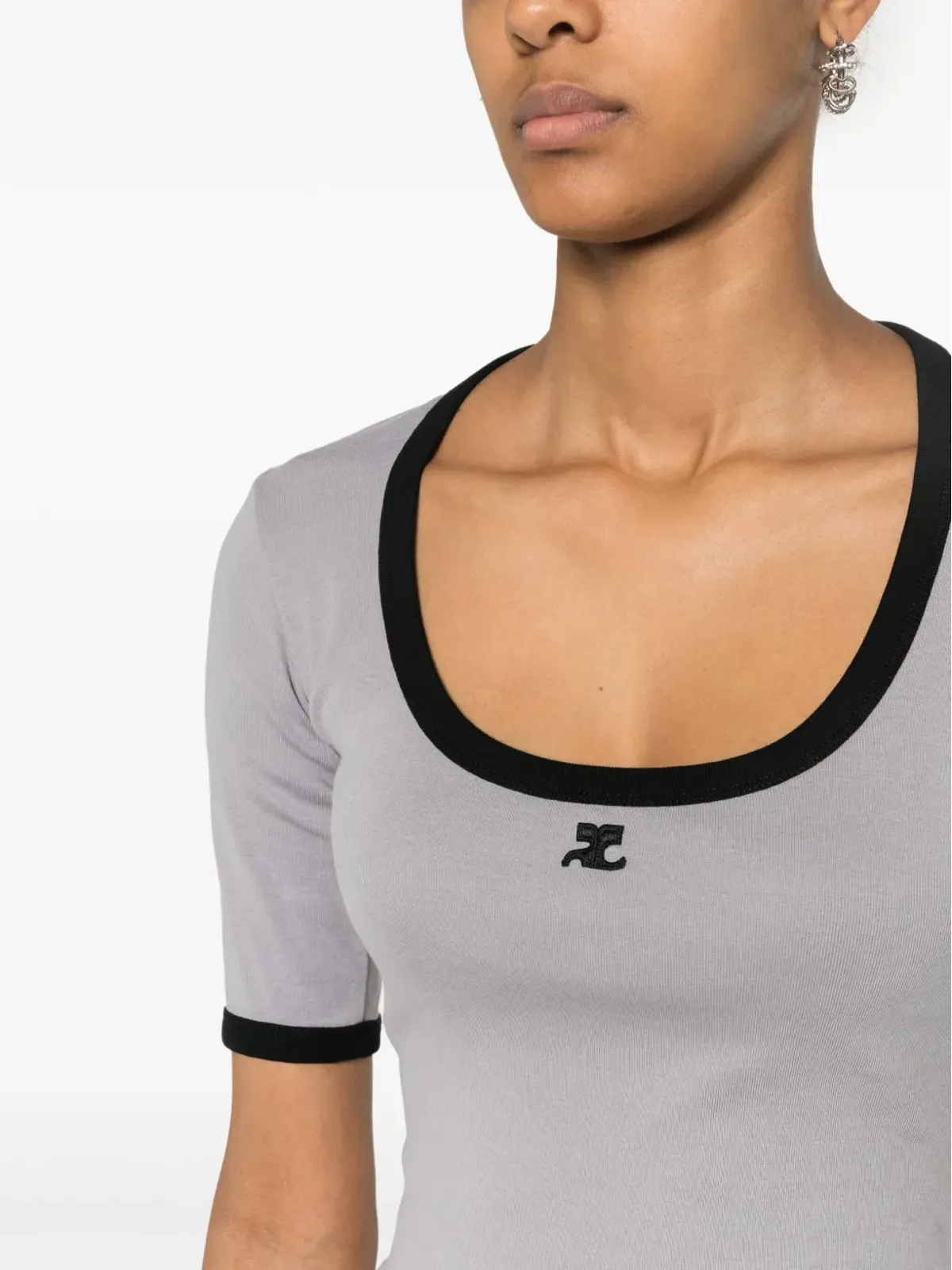 Courrèges ホリスティック・コントラスト コットンTシャツ - 画像5