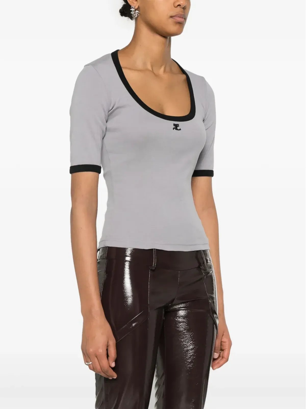 Courrèges ホリスティック・コントラスト コットンTシャツ - 画像3