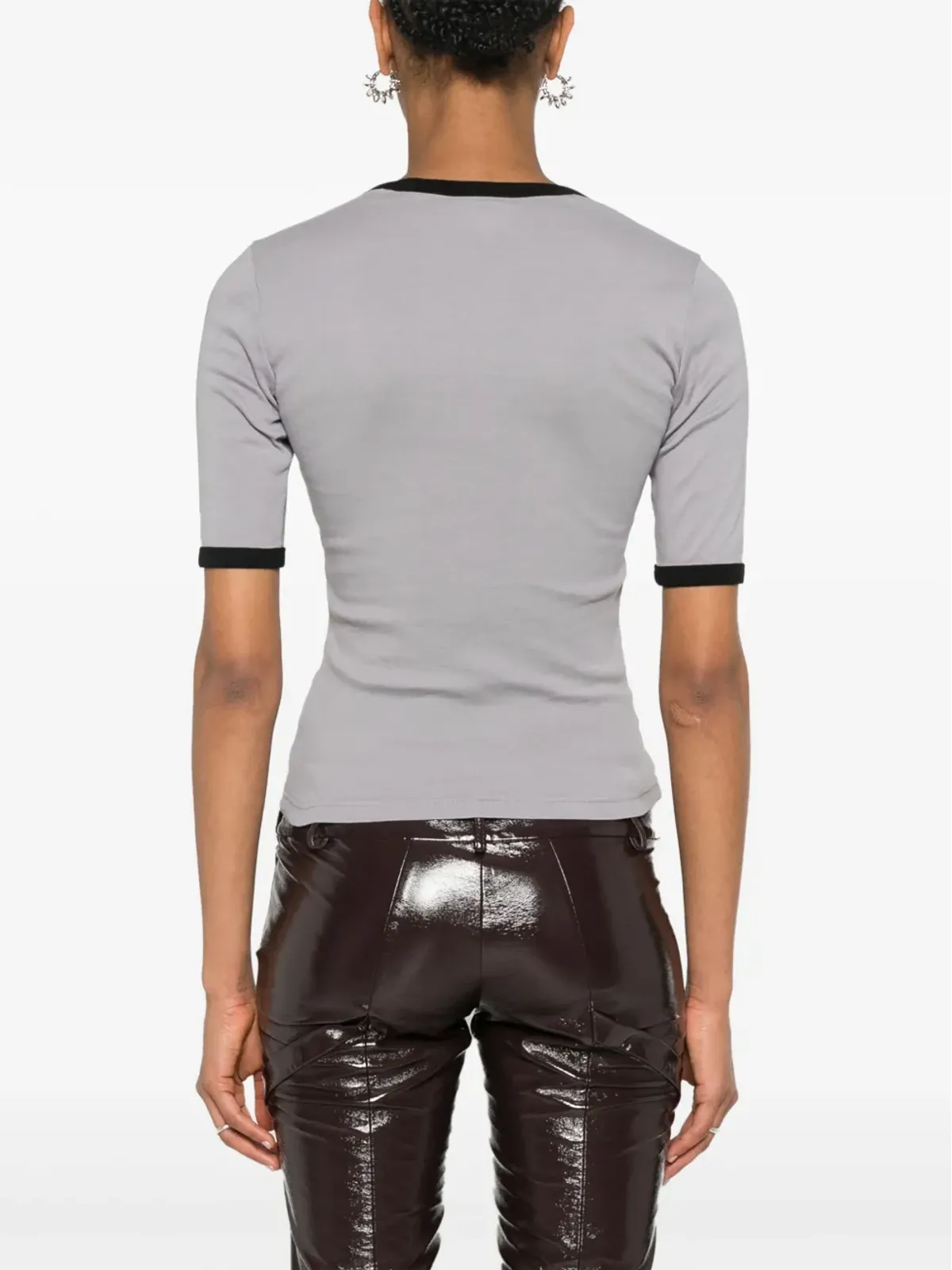 Courrèges ホリスティック・コントラスト コットンTシャツ - 画像4