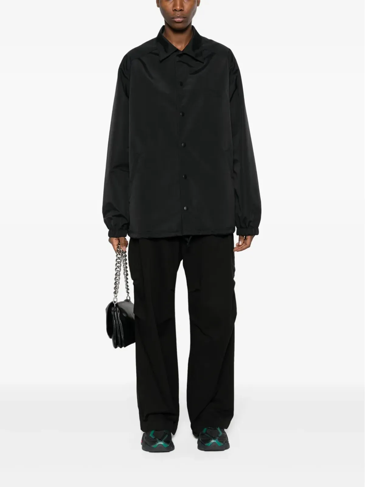 Y-3 ロゴ刺繍入りパッド入りシャツジャケット ブラック - 画像3