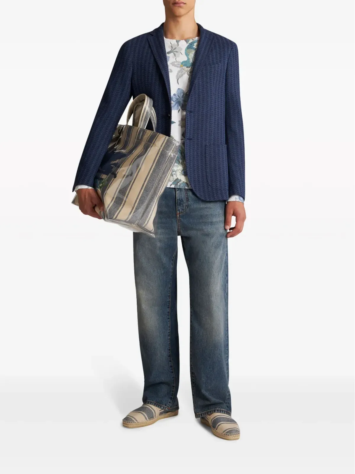 ETRO ストライプ コットン ブレザー - ブルー - 画像2