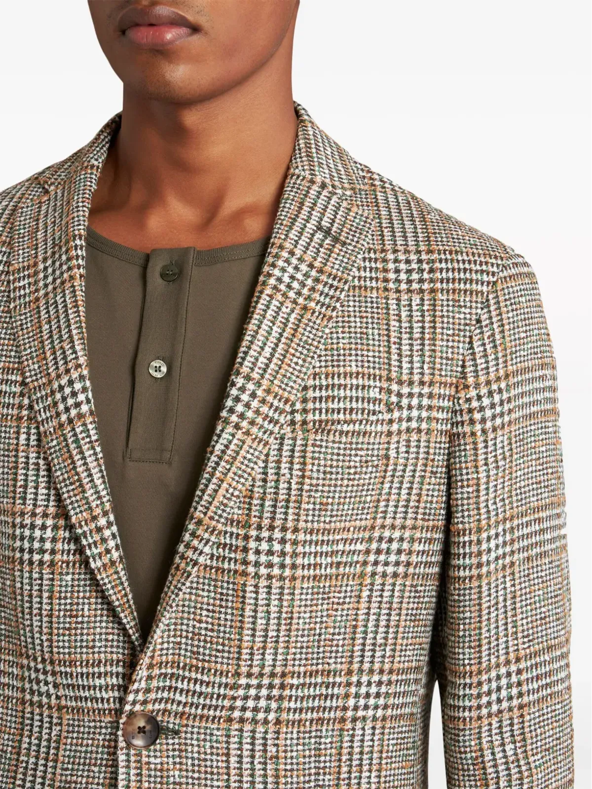 ETRO チェック柄千鳥格子ブレザー - ブラウン - 画像4