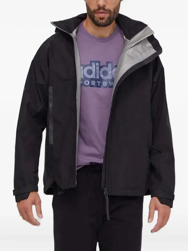 adidas adidas スリーストライプ フード付きジャケット ブラックの商品画像