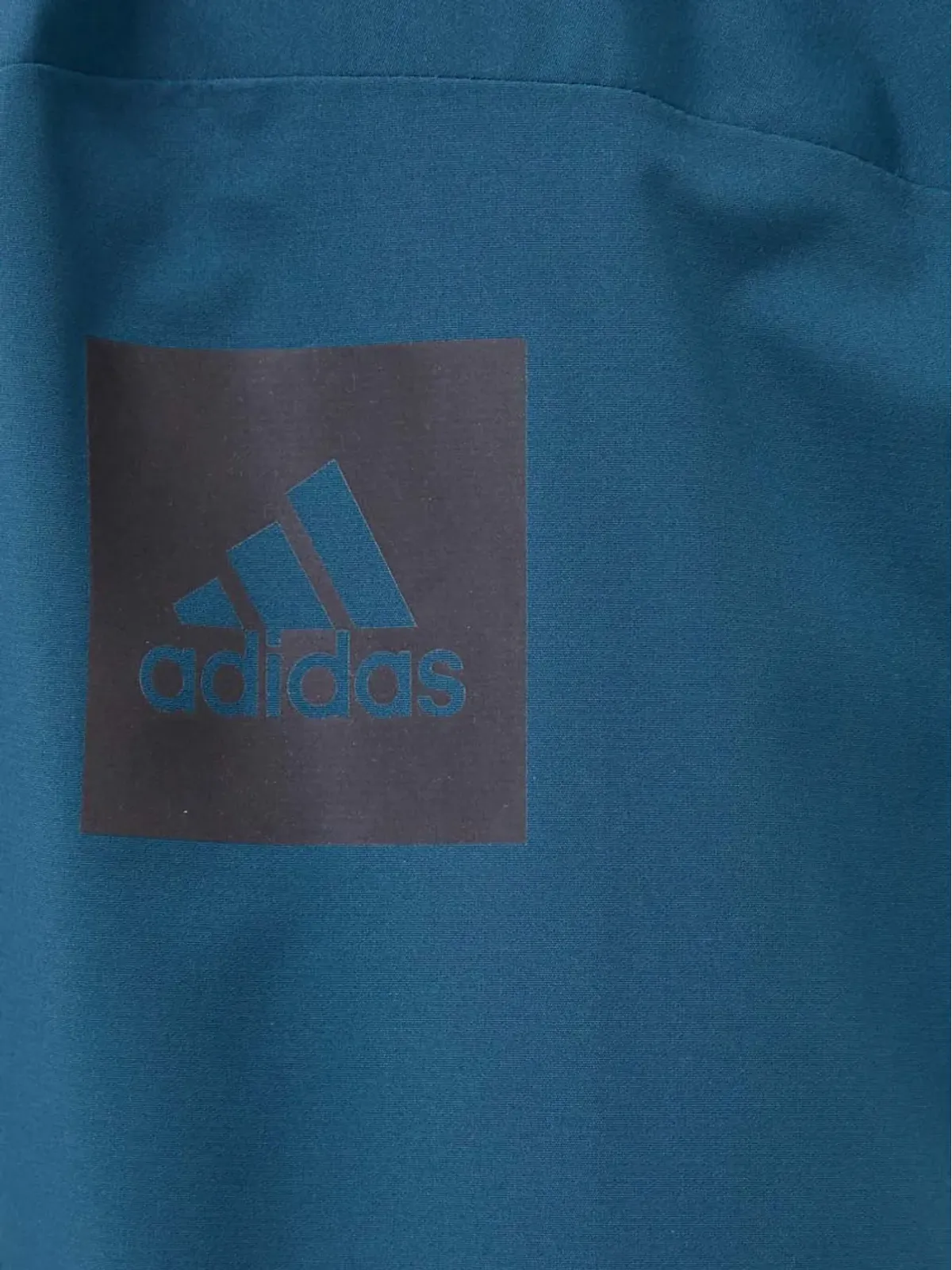 adidas フード付き ロゴプリント ジャケット ブルー - 画像5