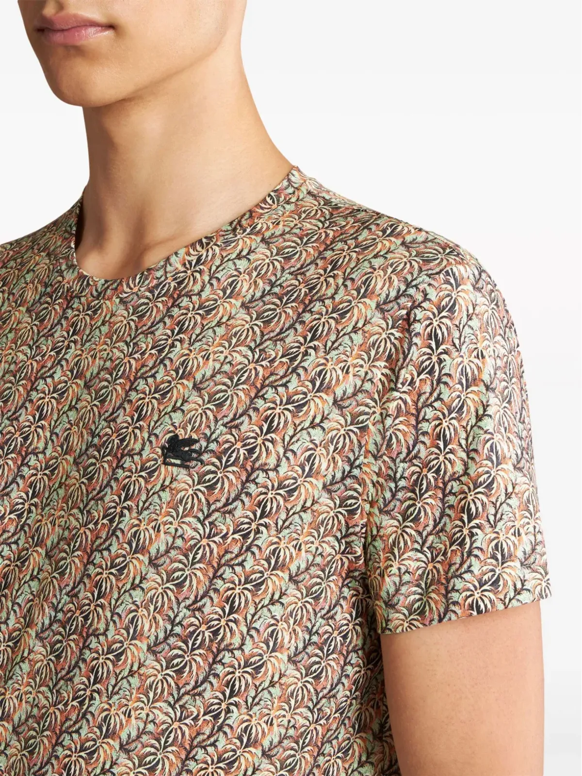 ETRO パームツリー柄コットンTシャツ - オレンジ - 画像4