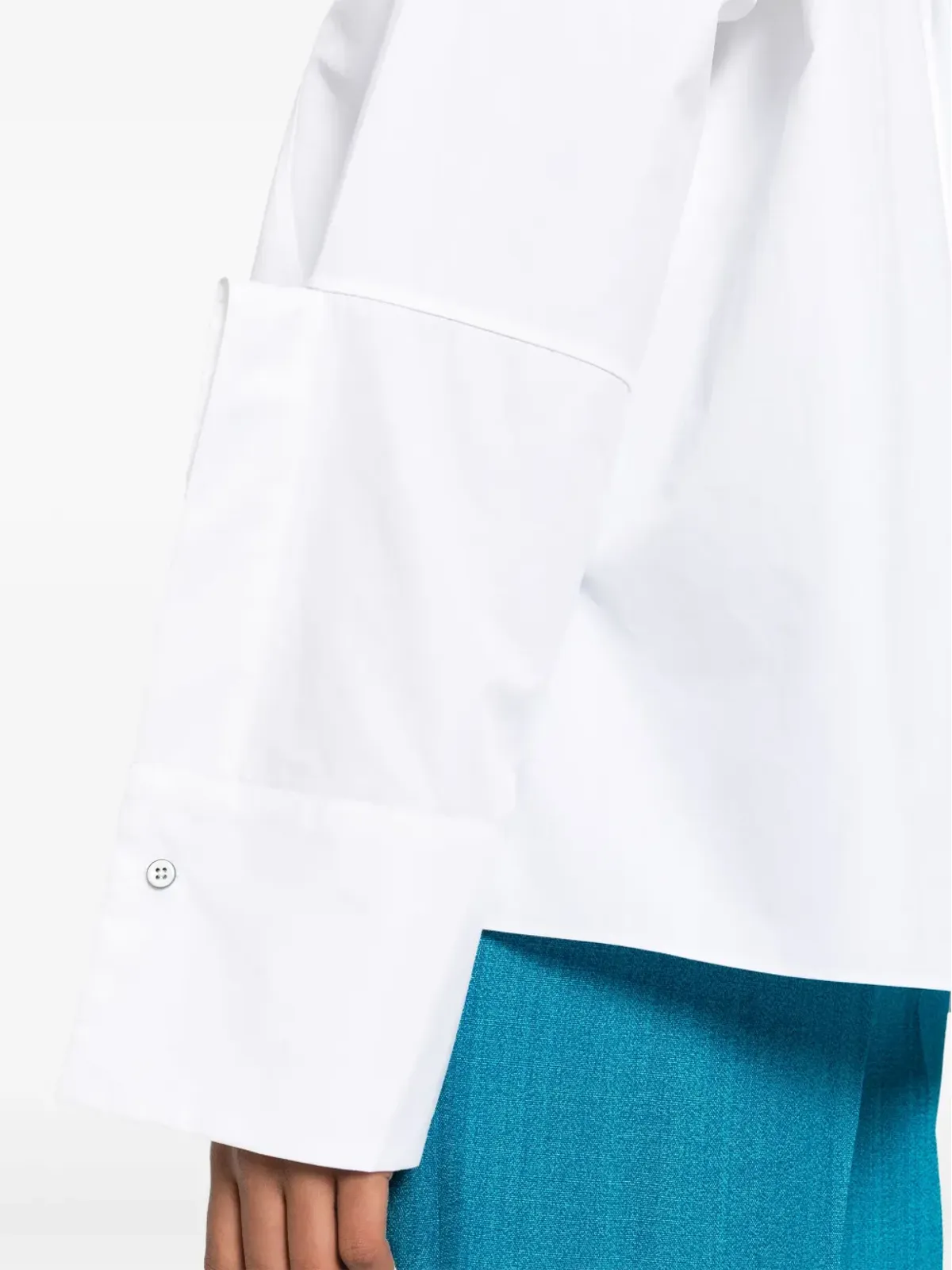 Jil Sander クロップドコットンポプリンシャツ - ホワイト - 画像5