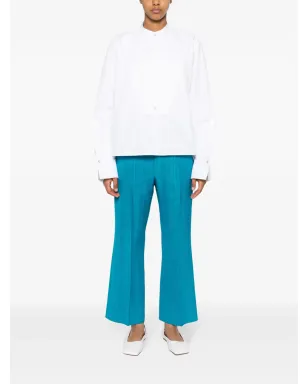 Jil Sander クロップドコットンポプリンシャツ - ホワイト - サムネイル2