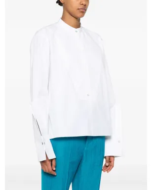 Jil Sander クロップドコットンポプリンシャツ - ホワイト - サムネイル3