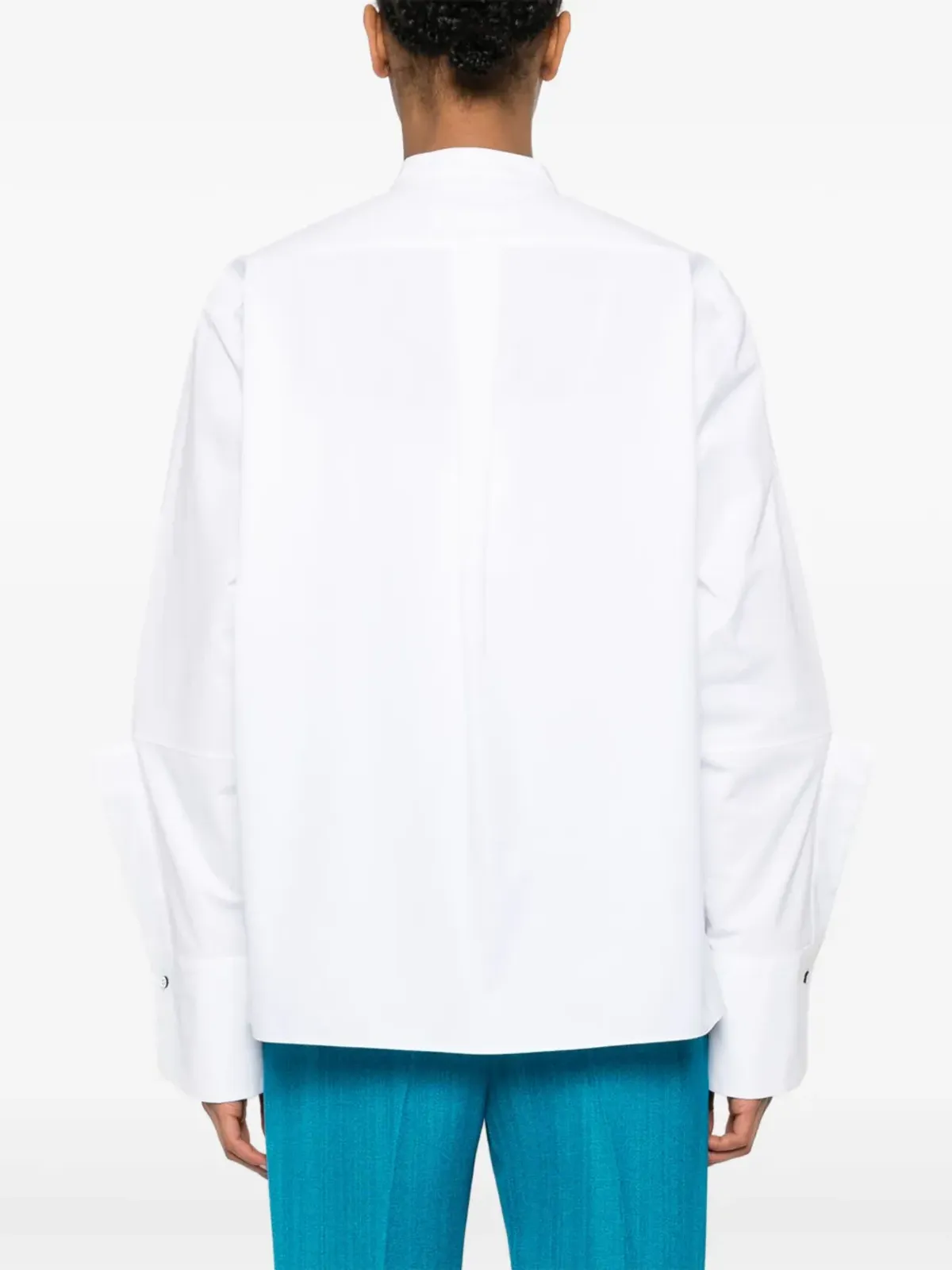 Jil Sander クロップドコットンポプリンシャツ - ホワイト - 画像4