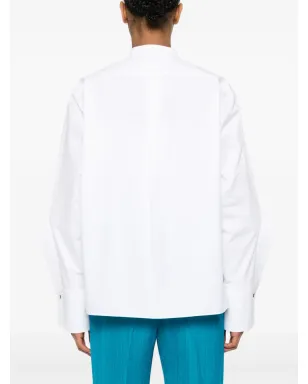 Jil Sander クロップドコットンポプリンシャツ - ホワイト - サムネイル4
