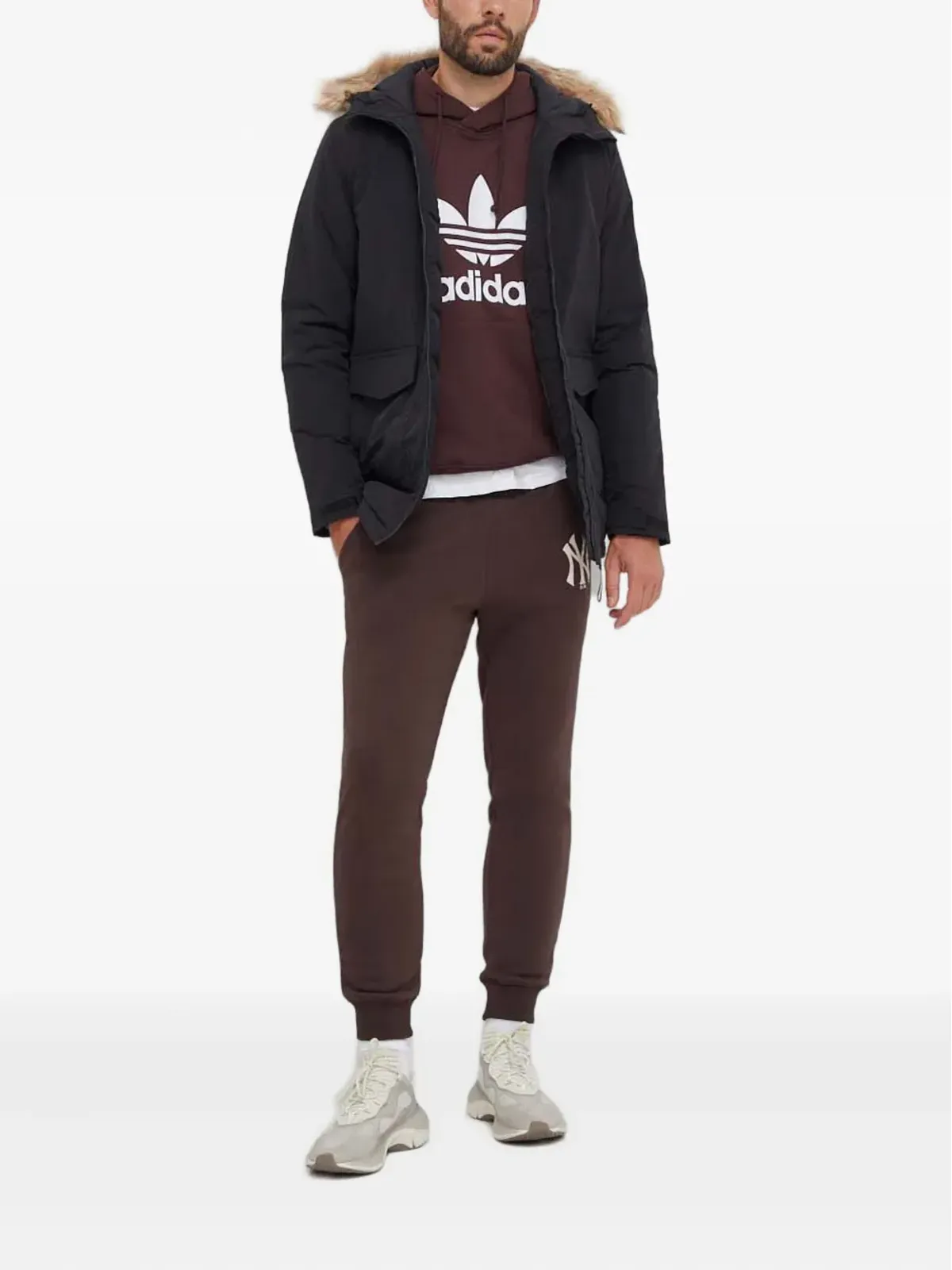 adidas ファー付きフードのパーカー - 画像2