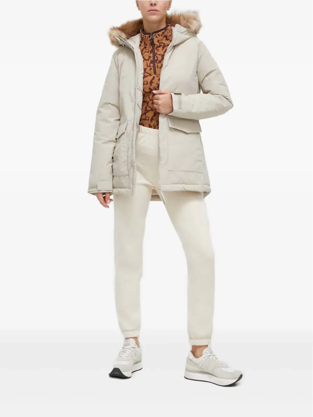 adidas ファー風のフード付きジャケット - 画像2