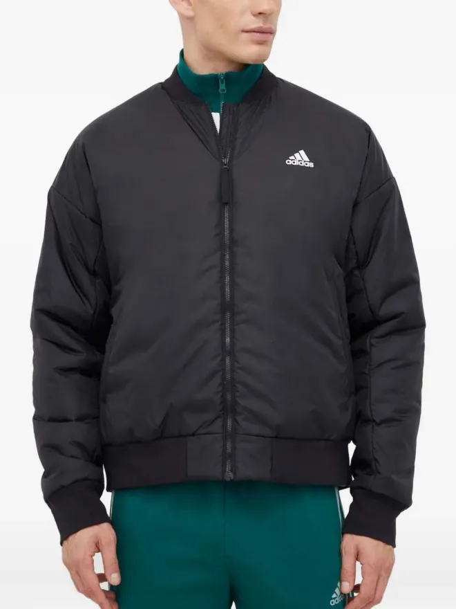 adidas adidas ロゴプリント ボンバージャケット ブラックの商品画像