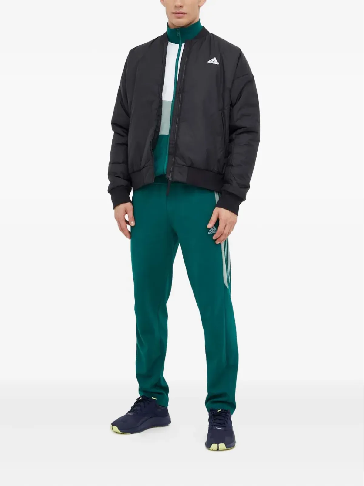 adidas ロゴプリント ボンバージャケット ブラック - 画像2