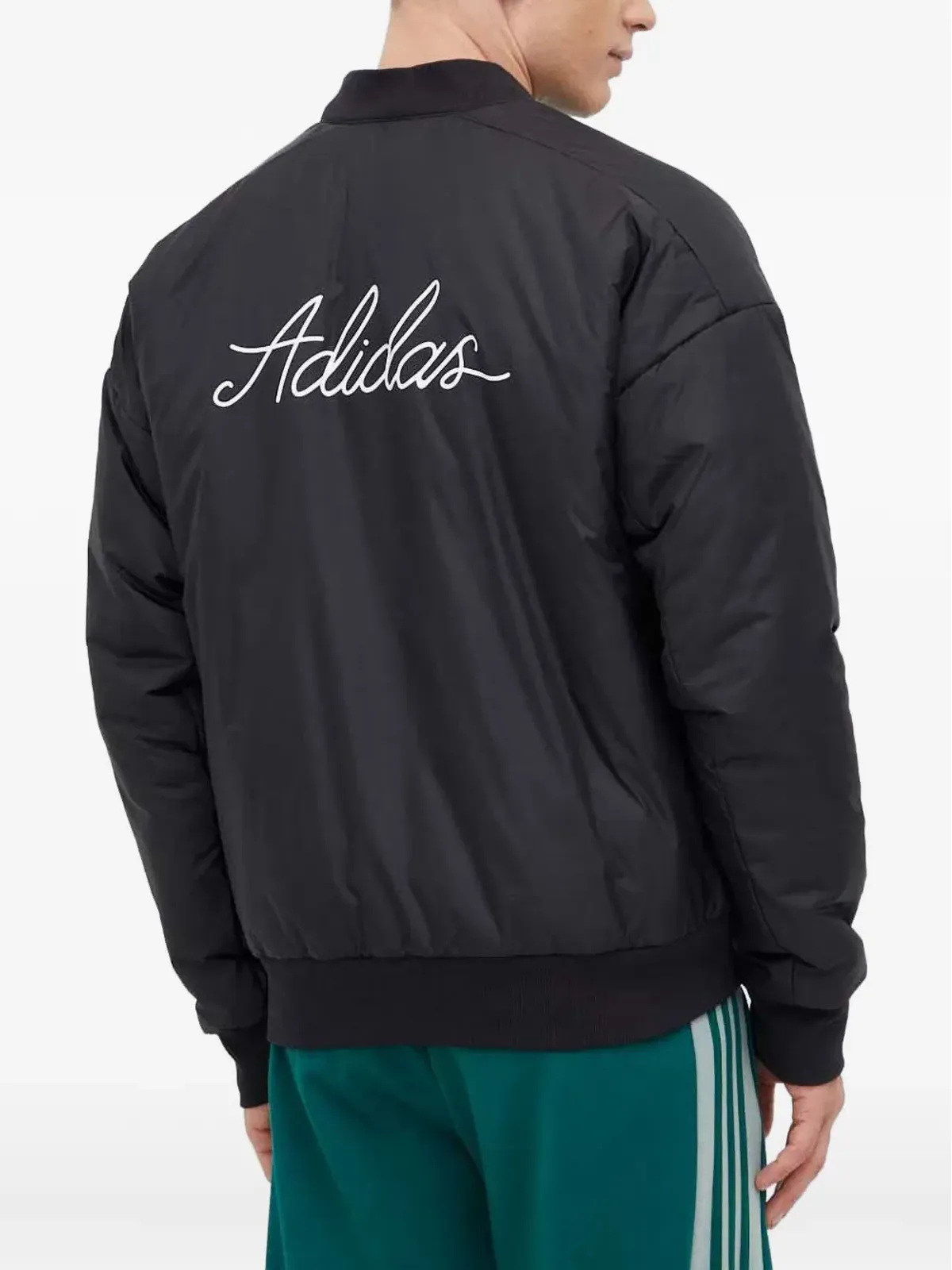 adidas ロゴプリント ボンバージャケット ブラック - 画像3