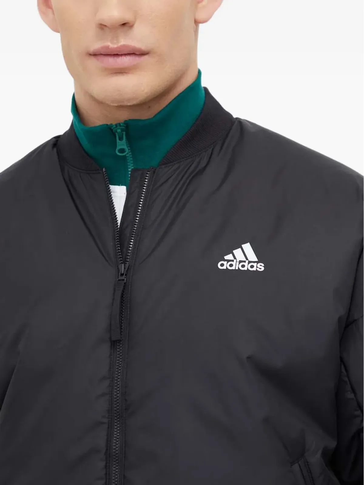 adidas ロゴプリント ボンバージャケット ブラック - 画像4