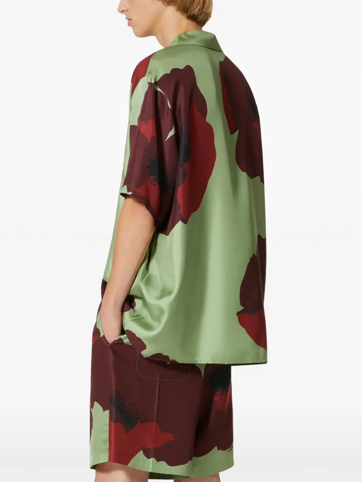 Valentino Garavani フラワーポートレートプリント ボウリングシャツ - グリーン - 画像4
