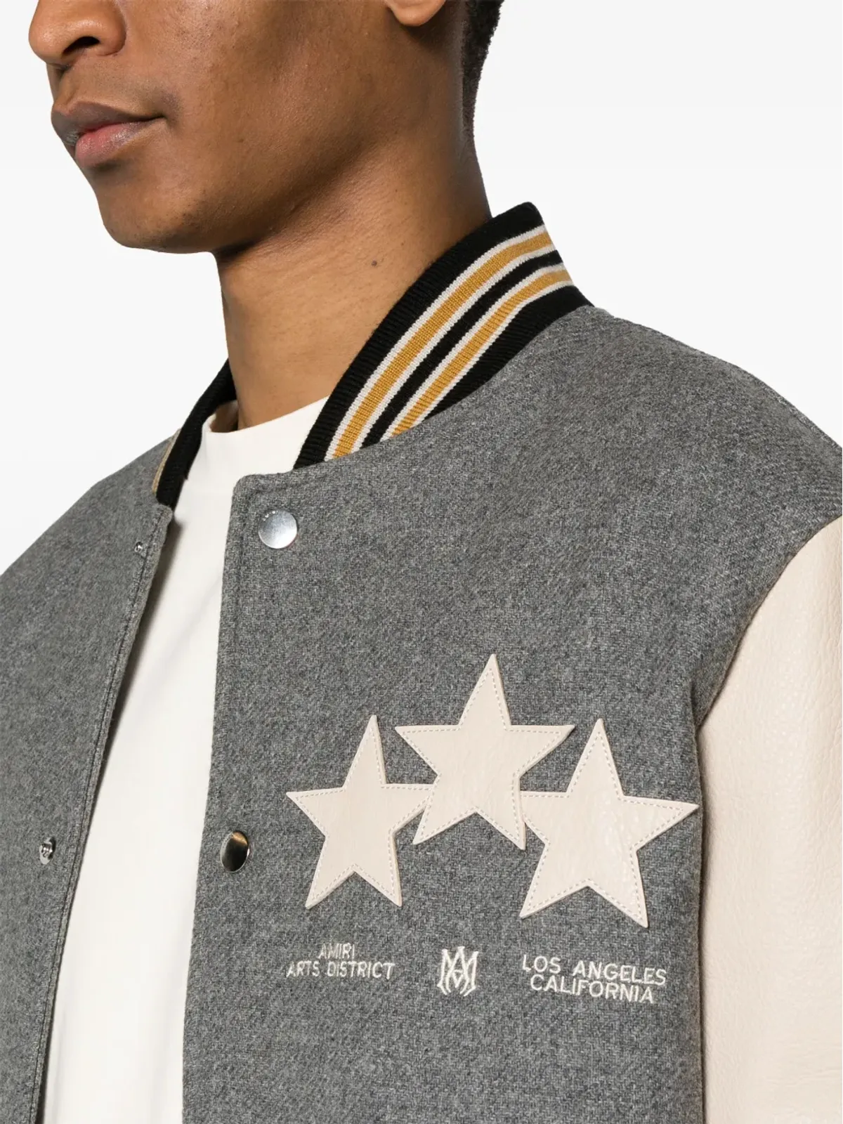 AMIRI オーバーサイズ スターズ ヴァーシティジャケット - グレー - 画像5