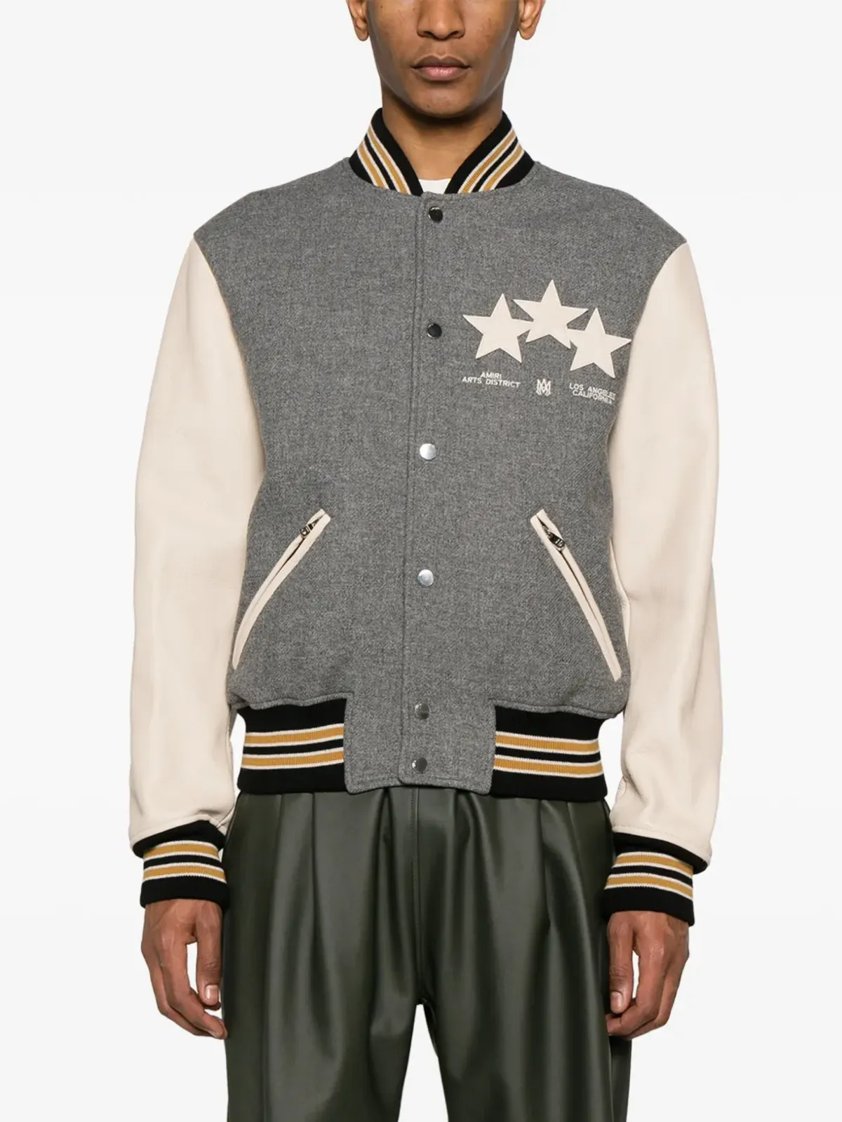 AMIRI オーバーサイズ スターズ ヴァーシティジャケット - グレー - 画像3