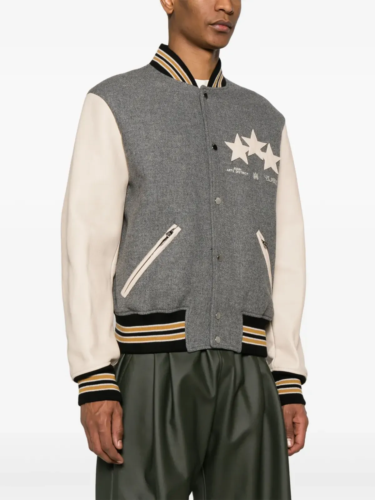 AMIRI オーバーサイズ スターズ ヴァーシティジャケット - グレー - 画像4