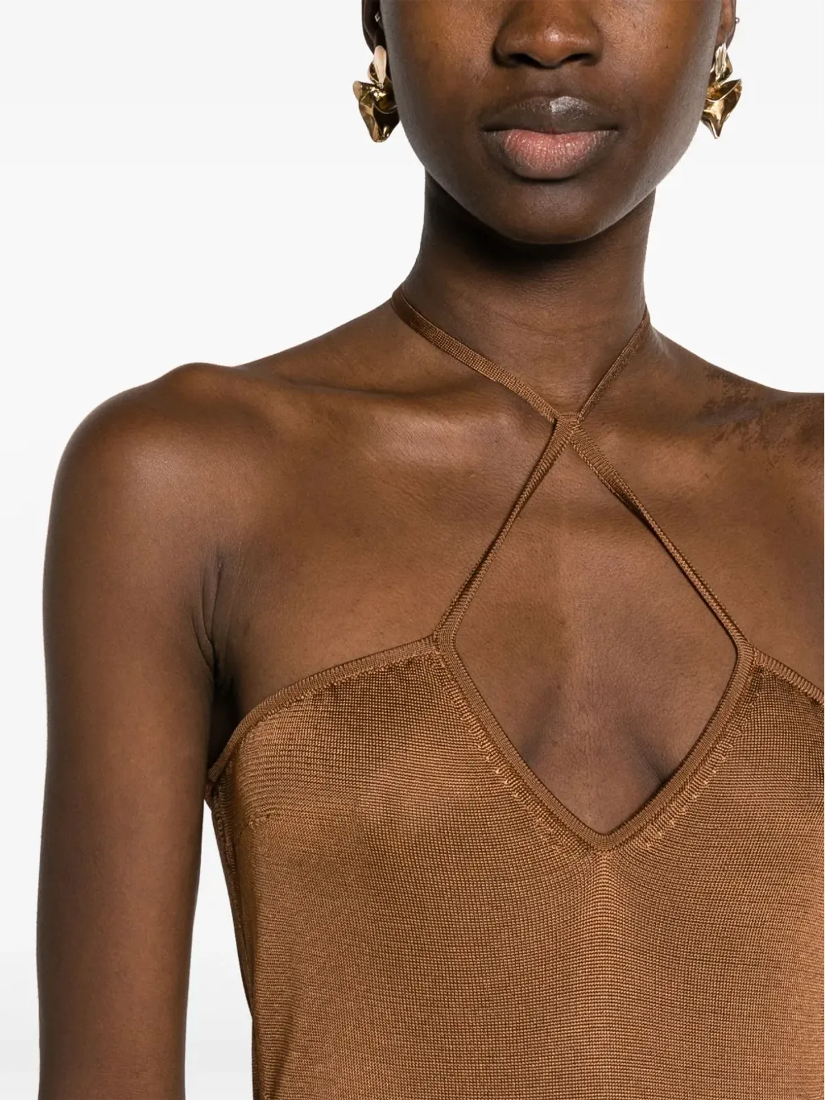 TOM FORD ホルターネックのフレアマキシドレス - 画像5