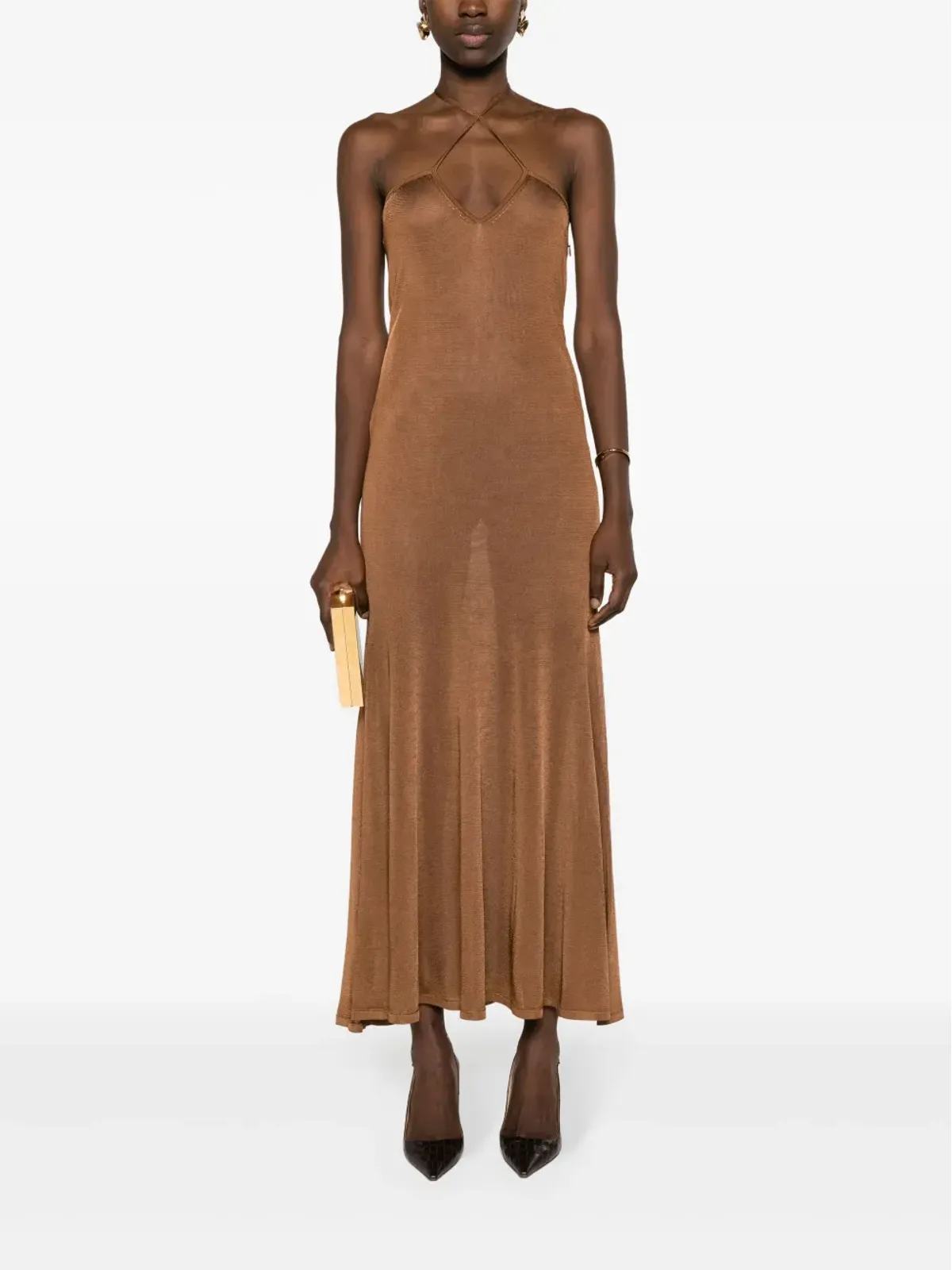 TOM FORD ホルターネックのフレアマキシドレス - 画像2