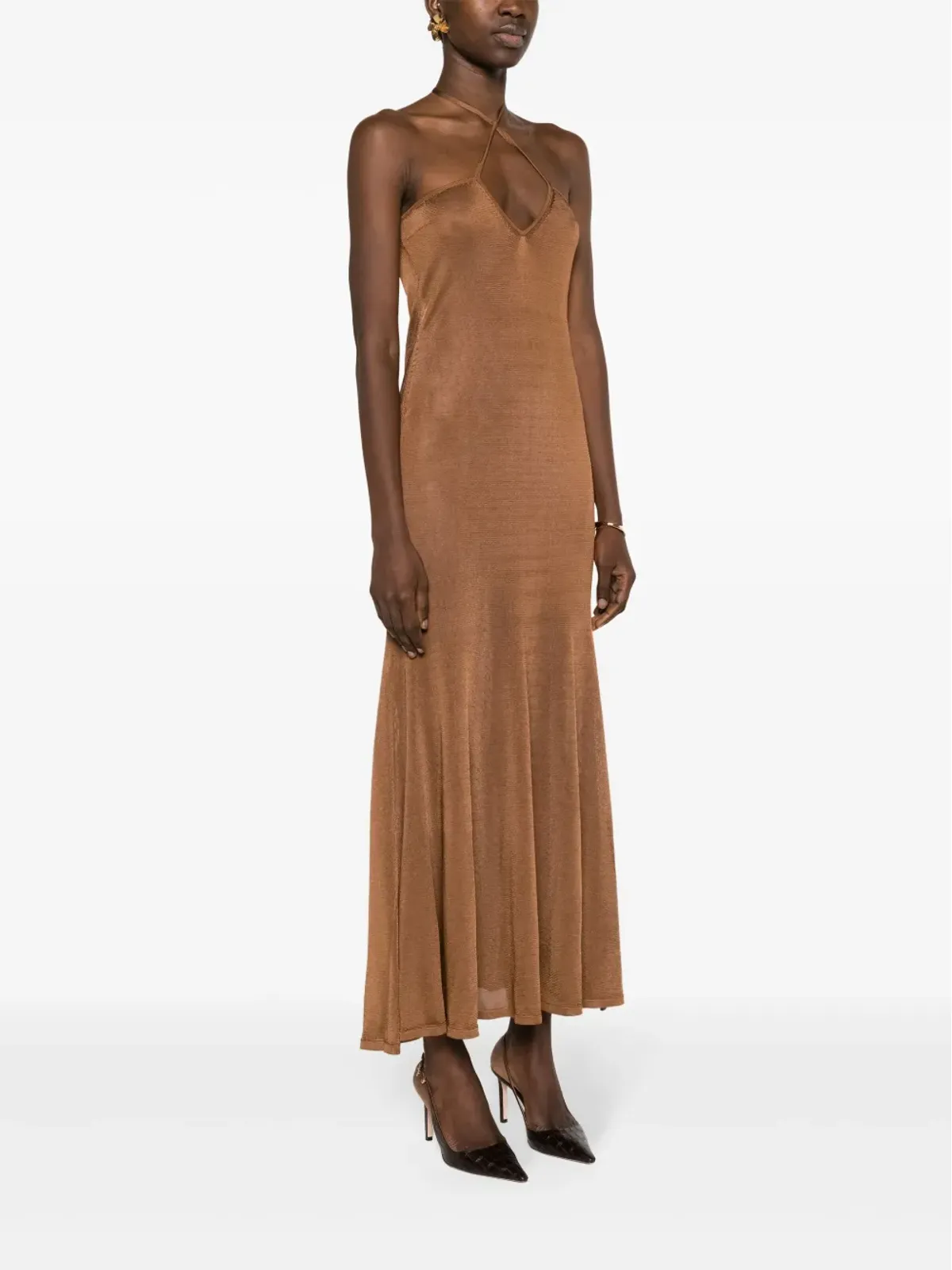 TOM FORD ホルターネックのフレアマキシドレス - 画像3