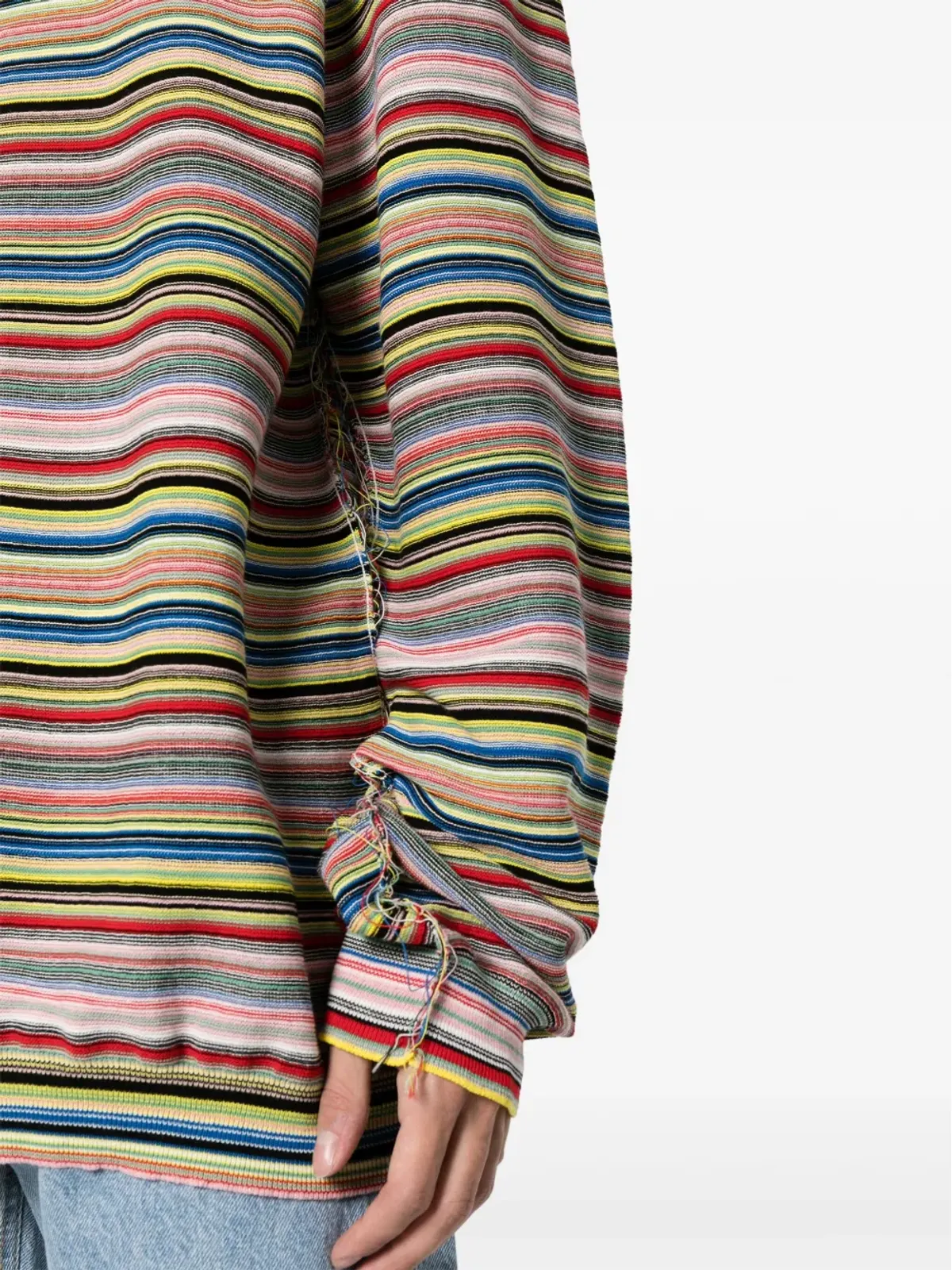 Maison Margiela ストライプ柄コットンジャンパー - レッド - 画像5