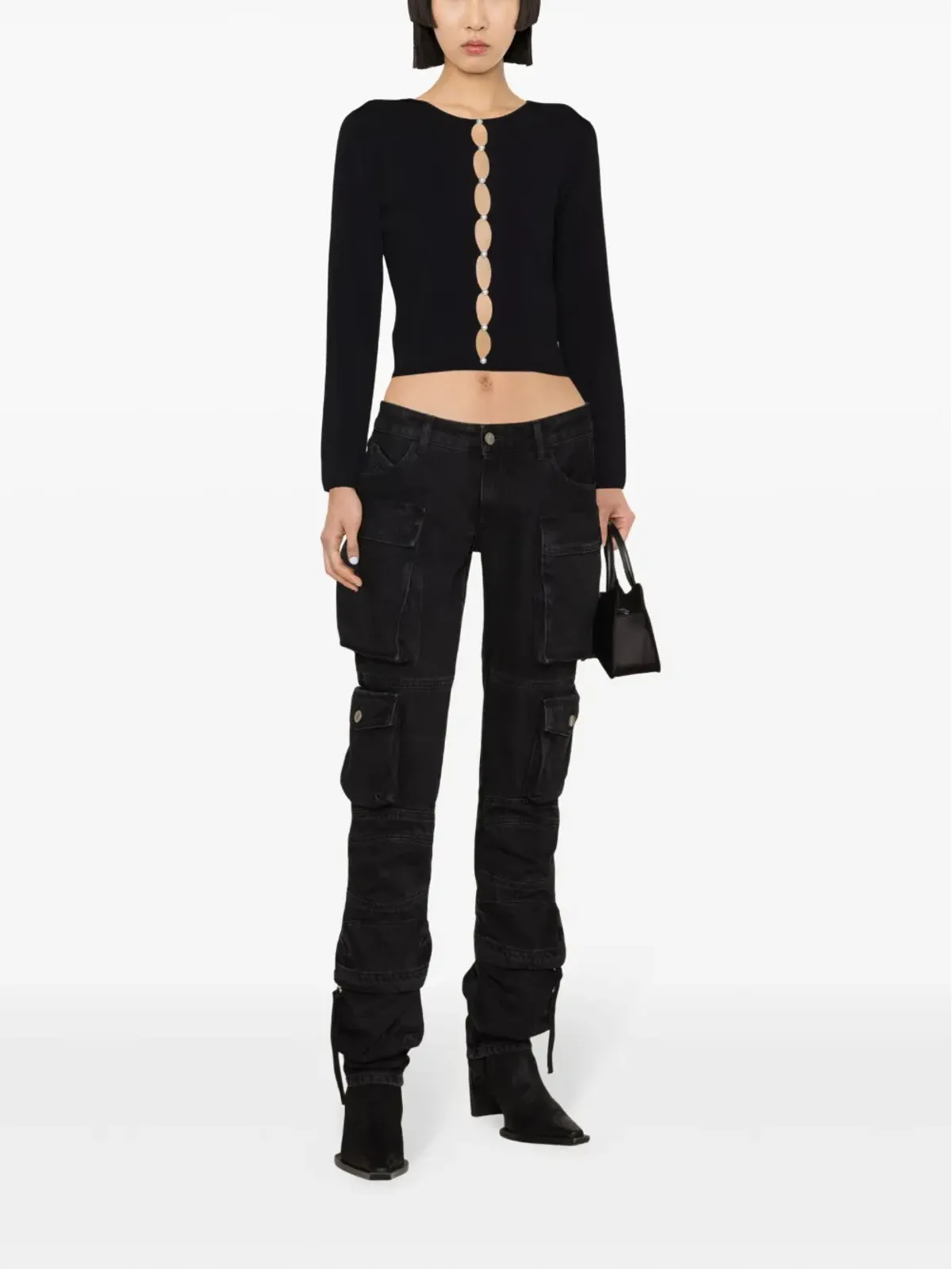 DSQUARED2 パール装飾ニットトップ - 画像2