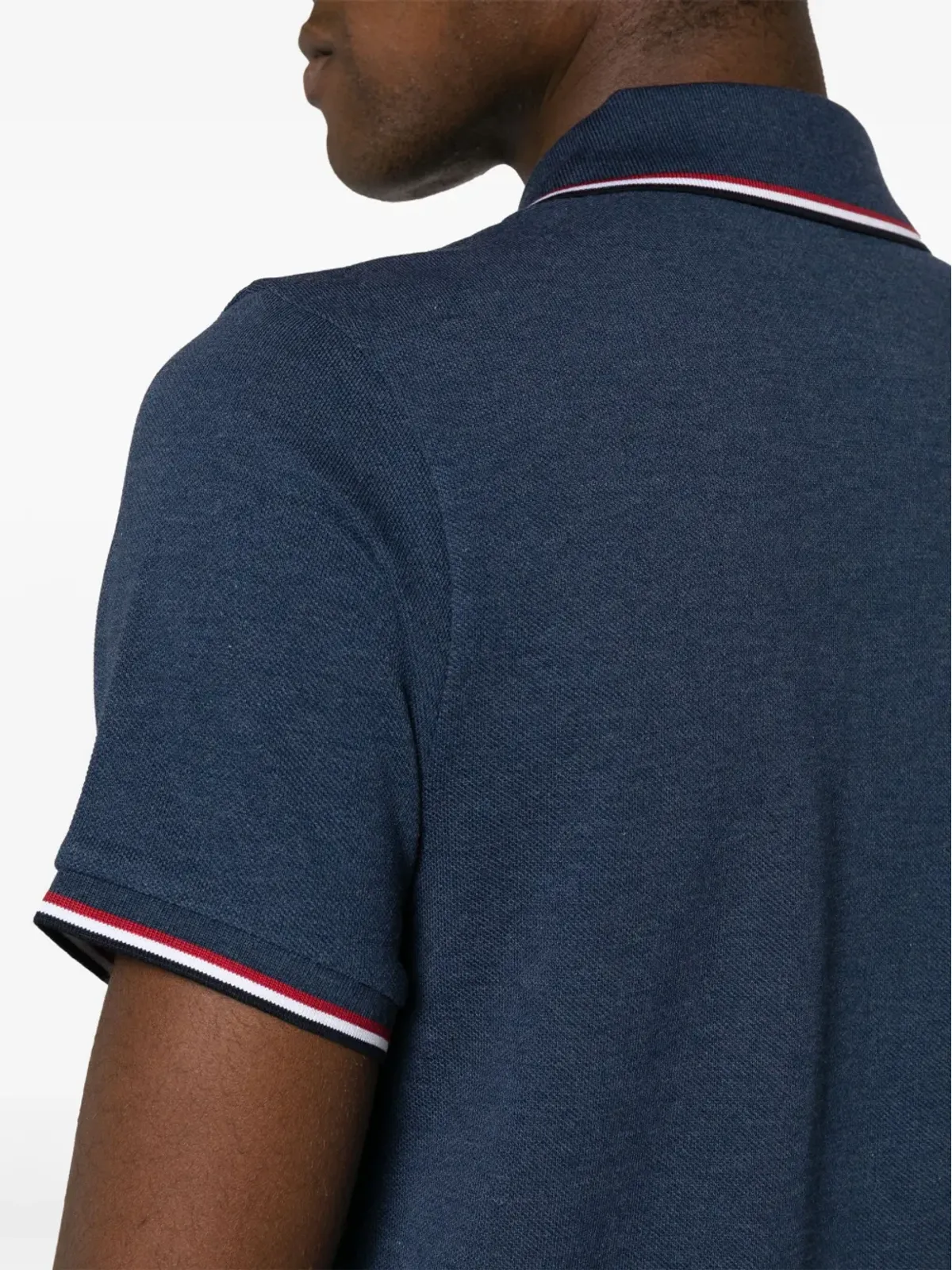Moncler ロゴパッチ コットン ポロシャツ - ブルー - 画像5