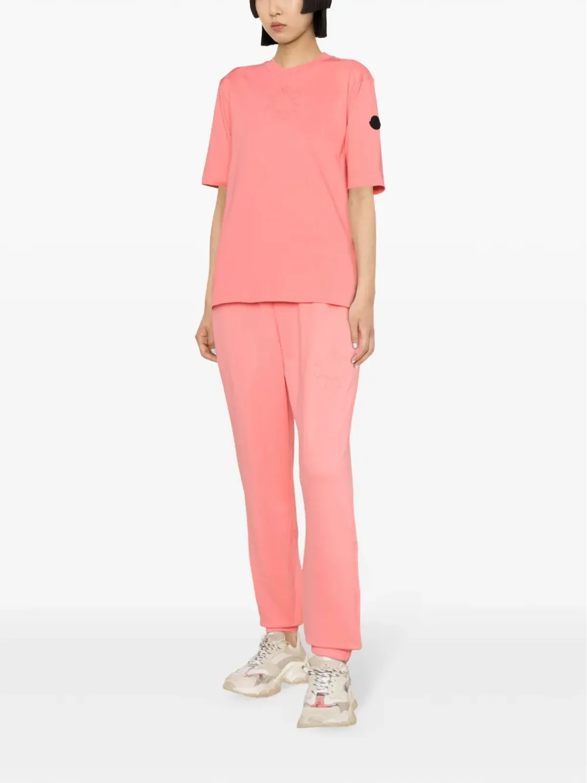 Moncler ロゴエンボス コットンTシャツ - ピンク - 画像3