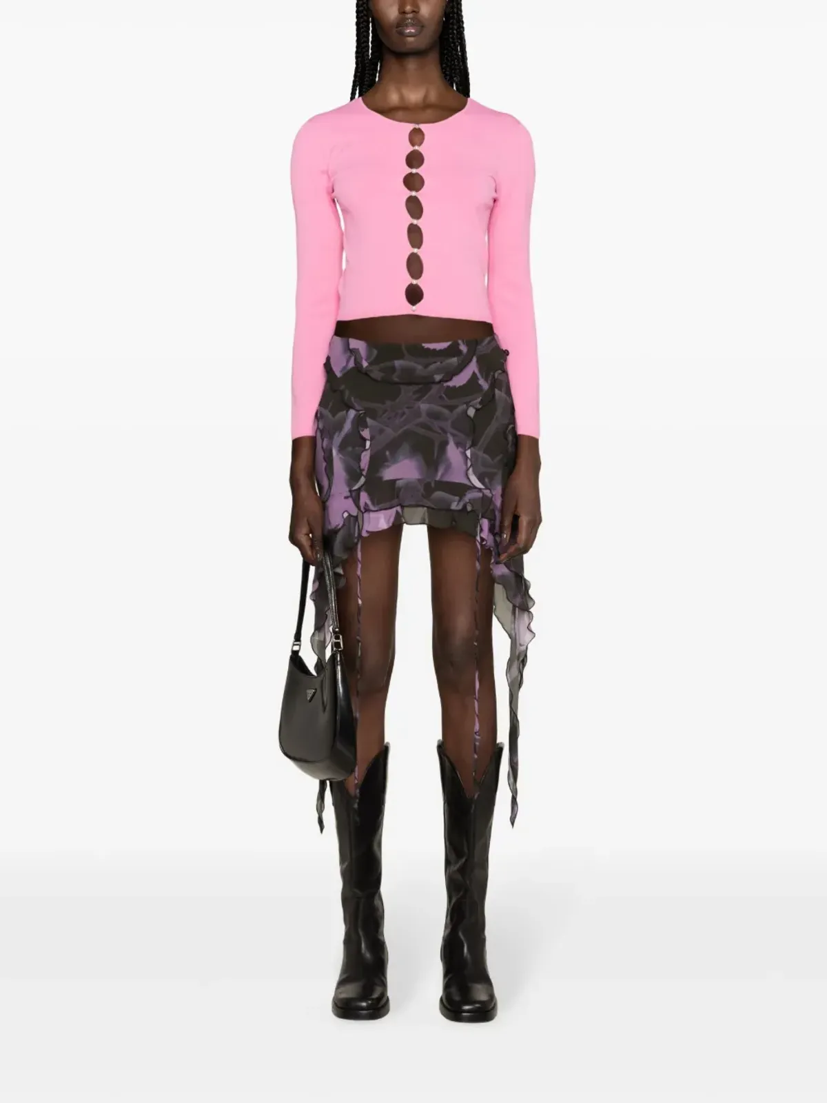 DSQUARED2 フェイクパール付きカットアウトカーディガン - ピンク - 画像2