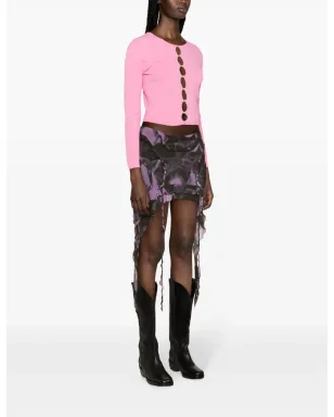 DSQUARED2 フェイクパール付きカットアウトカーディガン - ピンク - サムネイル4