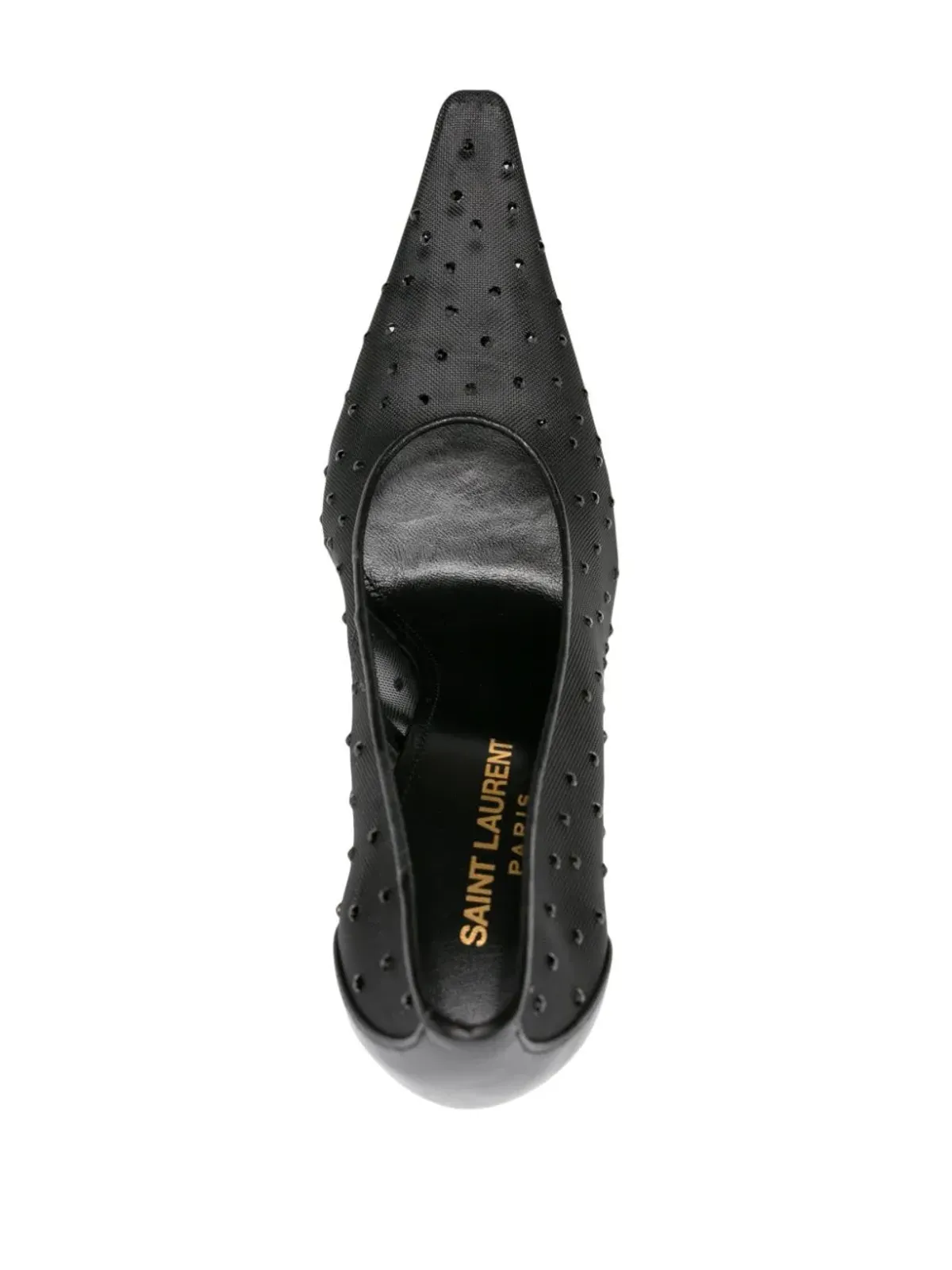 Saint Laurent アンジャ 115mm ラインストーン付きパンプス - ブラック - 画像4