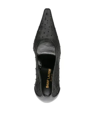 Saint Laurent アンジャ 115mm ラインストーン付きパンプス - ブラック - サムネイル4