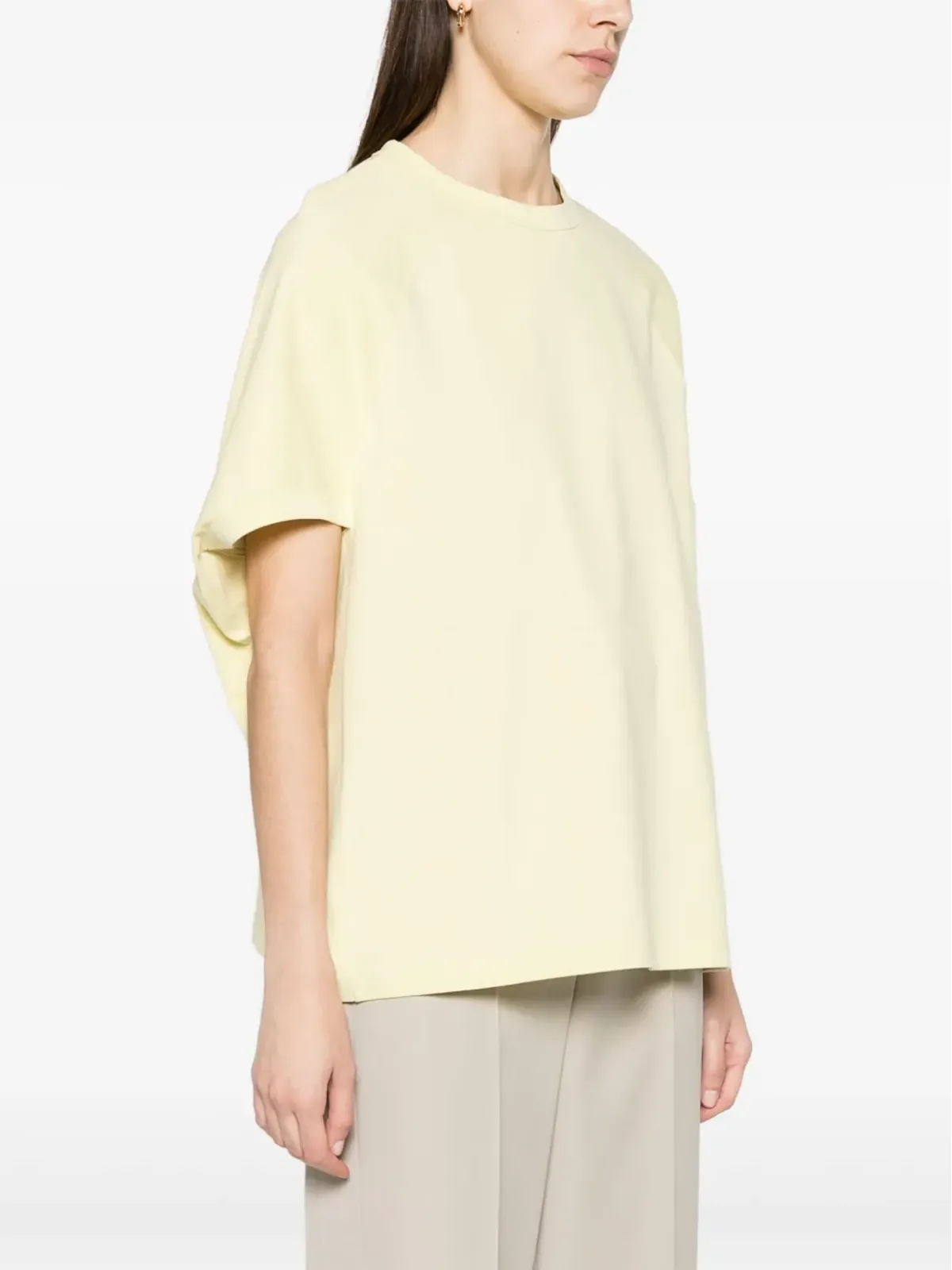 Fabiana Filippi クルーネック コットン Tシャツ イエロー - 画像3