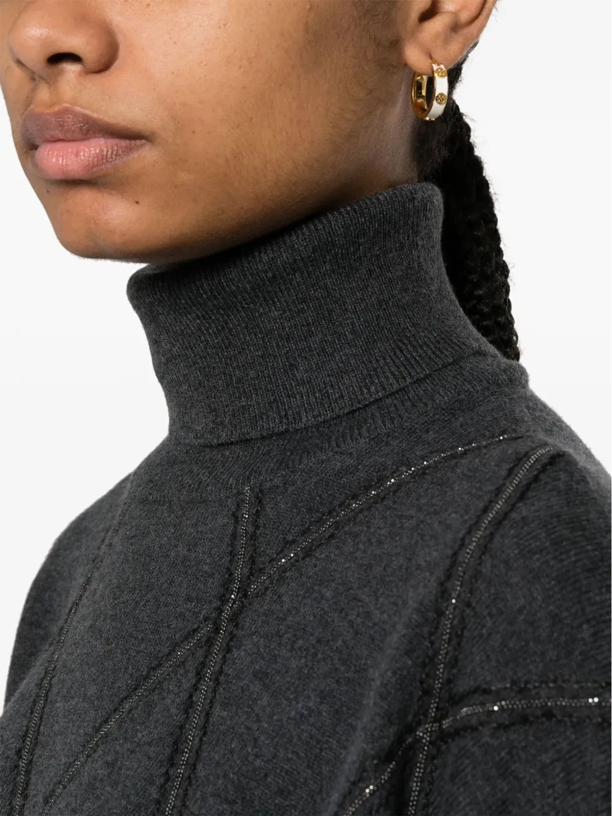 Brunello Cucinelli Moniliモチーフのクロップドトップ - 画像5