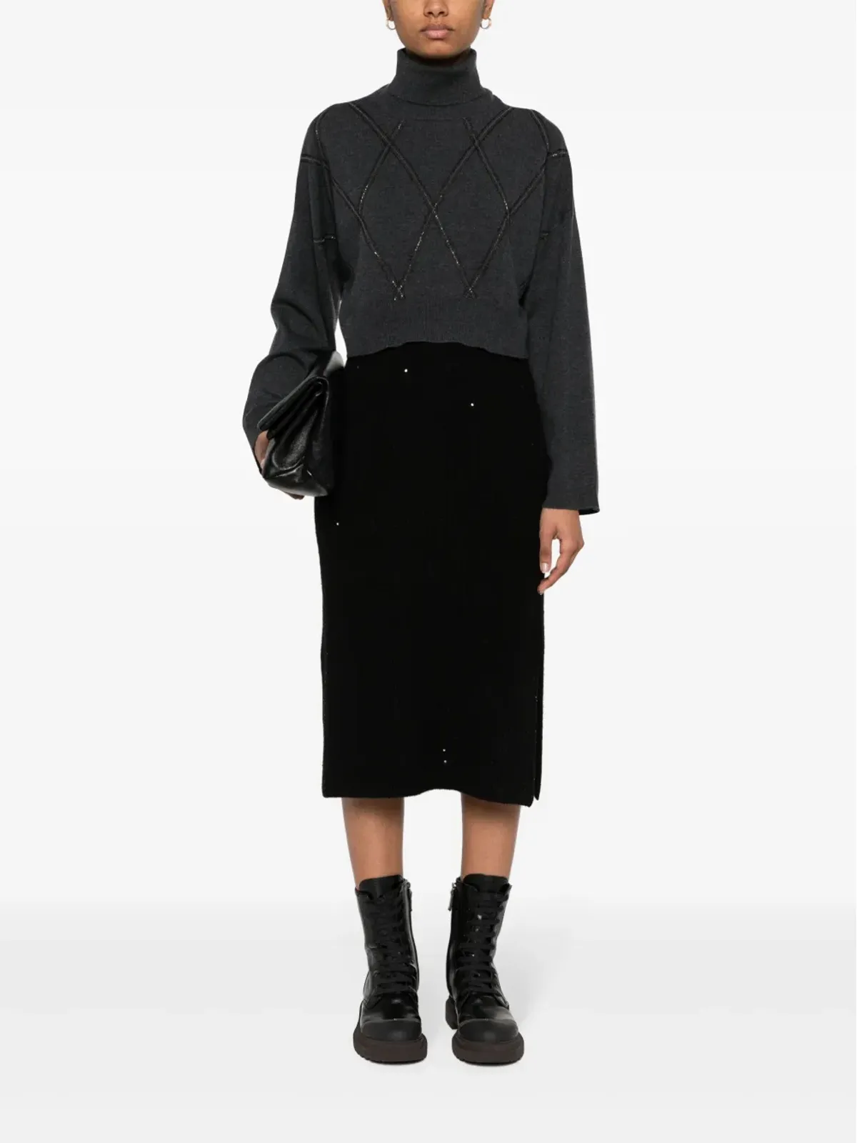 Brunello Cucinelli Moniliモチーフのクロップドトップ - 画像2