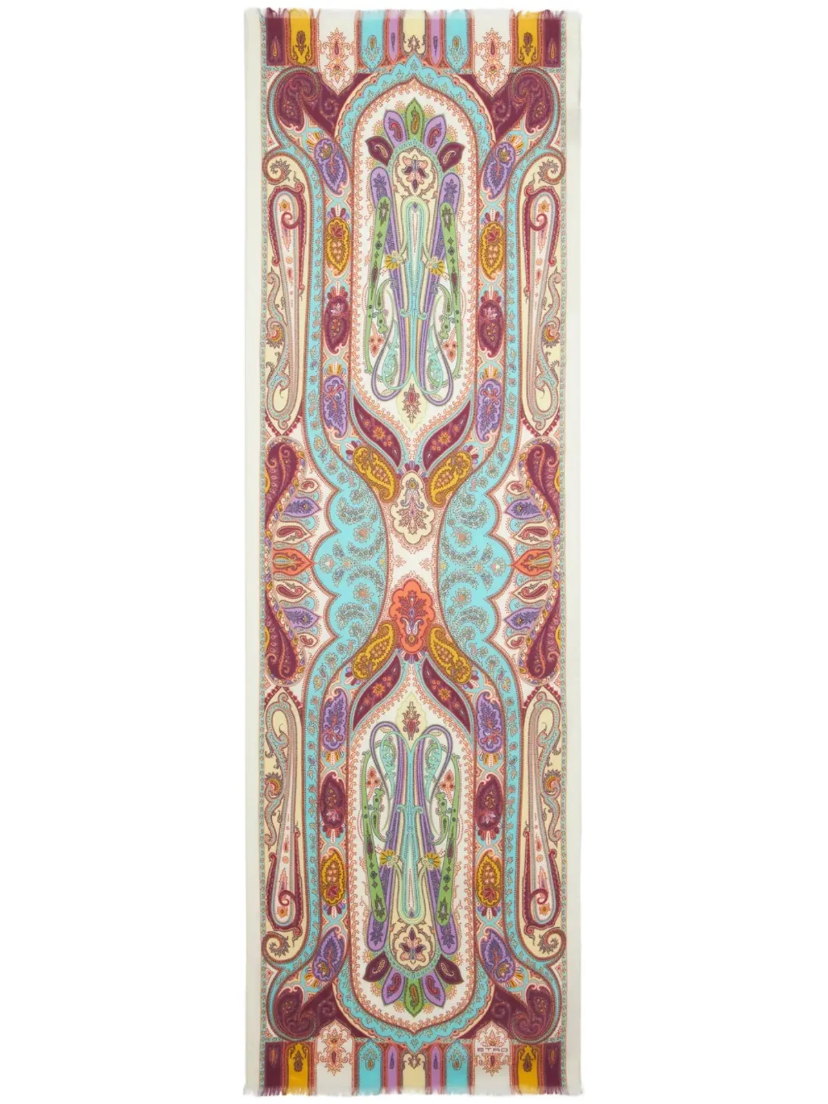 ETRO ペイズリー柄ジャカード スカーフ ピンク - 画像1