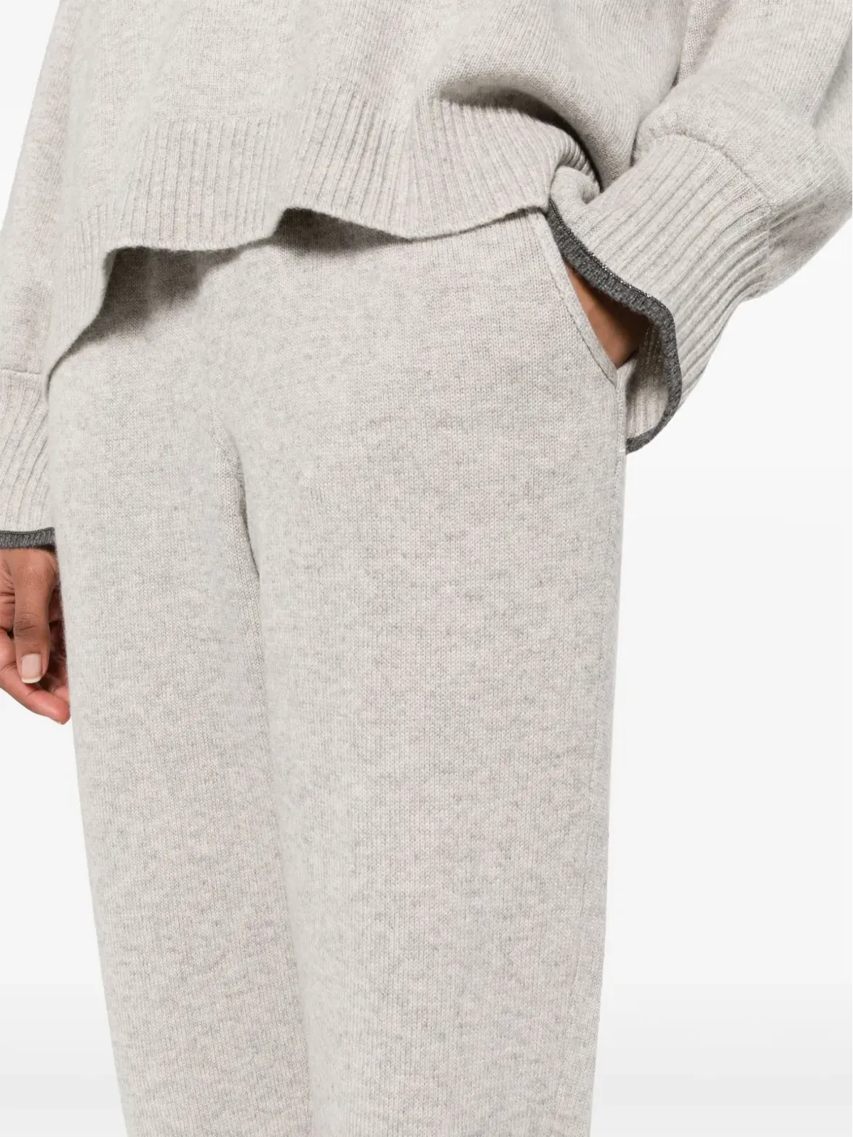 Brunello Cucinelli ミッドライズ カシミヤ トラックパンツ - グレー - 画像5