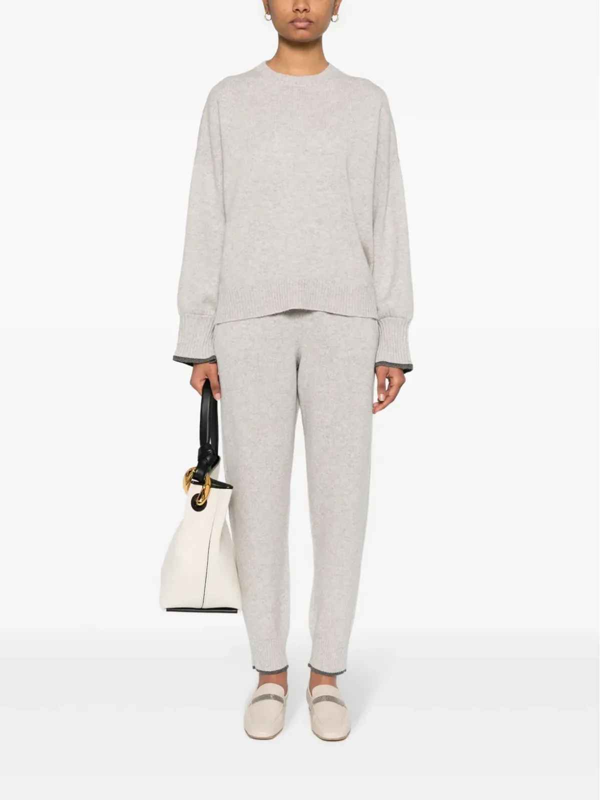 Brunello Cucinelli ミッドライズ カシミヤ トラックパンツ - グレー - 画像2