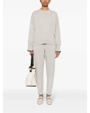 Brunello Cucinelli ミッドライズ カシミヤ トラックパンツ - グレー - サムネイル2