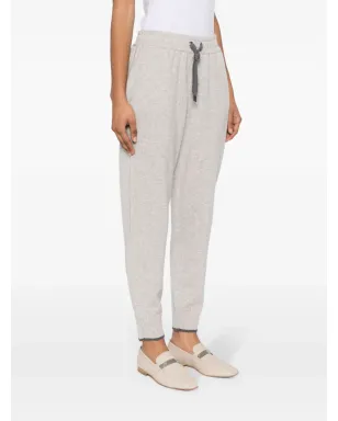 Brunello Cucinelli ミッドライズ カシミヤ トラックパンツ - グレー - サムネイル3