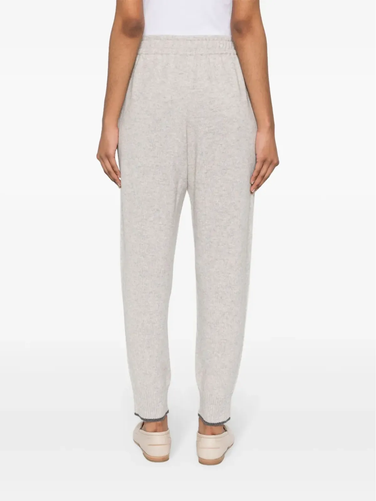 Brunello Cucinelli ミッドライズ カシミヤ トラックパンツ - グレー - 画像4
