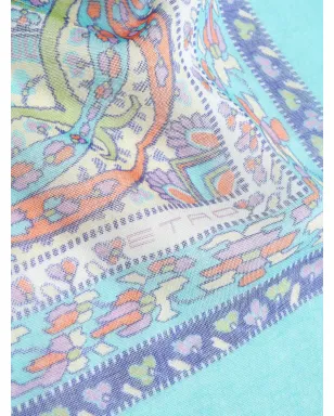 ETRO ペイズリープリントの長方形型スカーフ - ブルー - サムネイル2