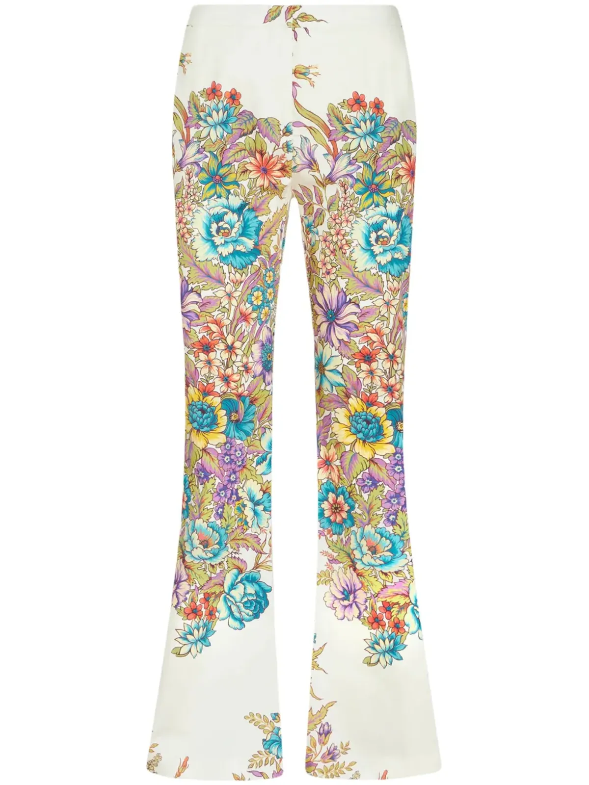 ETRO 花柄プリント フレアパンツ - ホワイト - 画像1