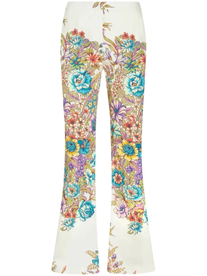 ETRO ETRO 花柄プリント フレアパンツ - ホワイトの商品画像